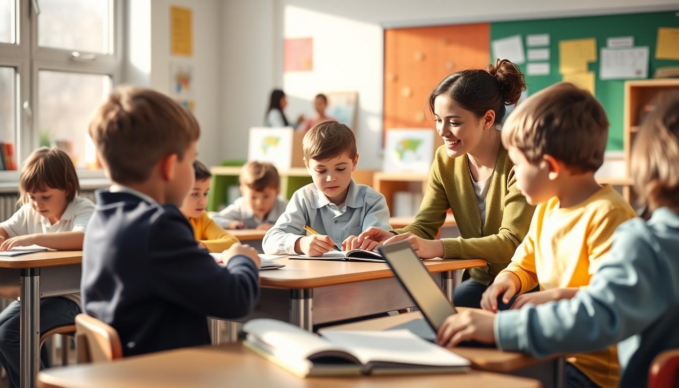 Student using a study guide to organize academic notes